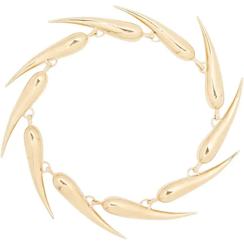 Goldfarbenes Messingarmband mit skulpturaler Silhouette , Damen, Größe: M - Mugler - Modalova