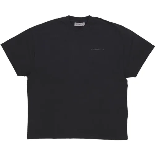 Akron Tee Schwarzes Pigmentgefärbtes T-Shirt , Damen, Größe: XS - Carhartt WIP - Modalova