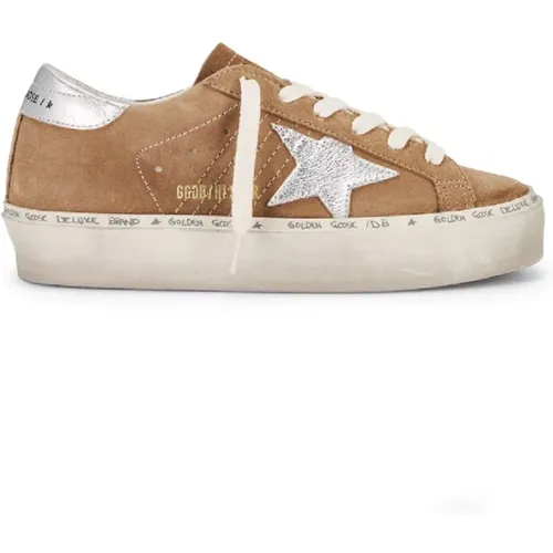 Kamel Leder Plateau Sneakers , Damen, Größe: 36 EU - Golden Goose - Modalova