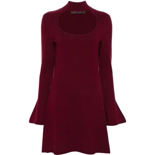 Bordeaux Knit Cut-Out Dress , female, Sizes: 2XS, S - Federica Tosi - Modalova