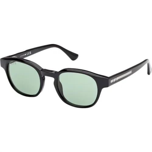 Men's Sunglasses Green Round Glossy , male, Sizes: 49 MM - WEB Eyewear - Modalova