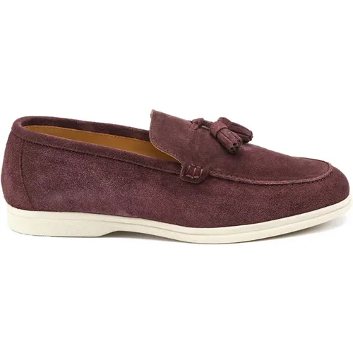 Wildleder Loafer mit Quasten , Damen, Größe: 36 EU - Testoni - Modalova