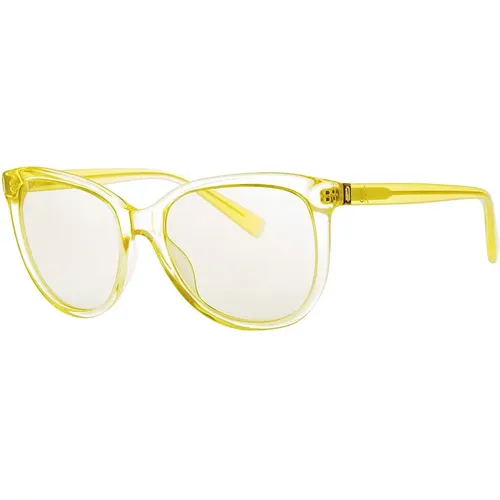 Gelbe Transparente Ovale Sonnenbrille , Herren, Größe: ONE Size - Calvin Klein - Modalova