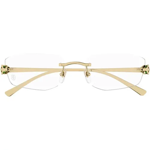 Panthère Eyeglasses Gold Square Rimless , unisex, Sizes: 55 MM - Cartier - Modalova