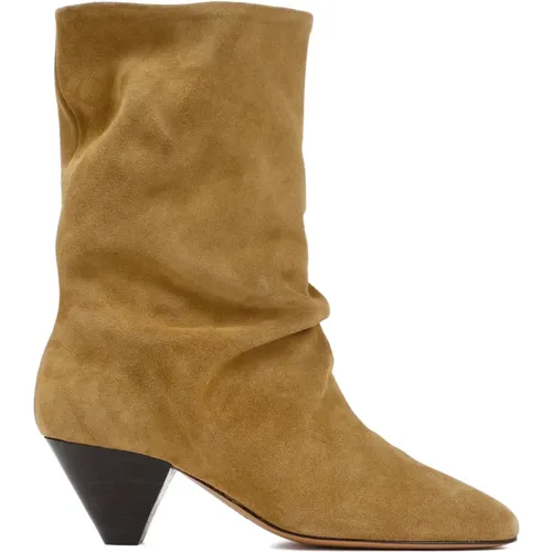 Taupe Ankle Boots Cone Heel Leather , female, Sizes: 6 UK, 5 UK, 4 UK, 3 UK - Isabel marant - Modalova