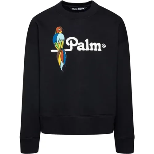 Baumwoll-Sweatshirt mit Logo-Detail , Herren, Größe: S - Palm Angels - Modalova