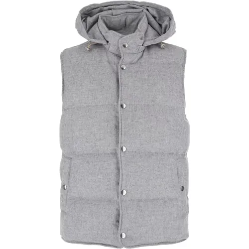 Grey Wool Gilet Coat , male, Sizes: L, M - Eleventy - Modalova