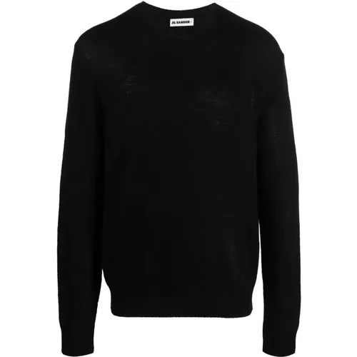 Schwarzer Wollstrickpullover , Herren, Größe: L - Jil Sander - Modalova