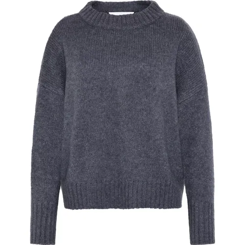 Blauer Kaschmir Seiden Crew Neck Pullover , Damen, Größe: XS - Emerson Renaldi - Modalova