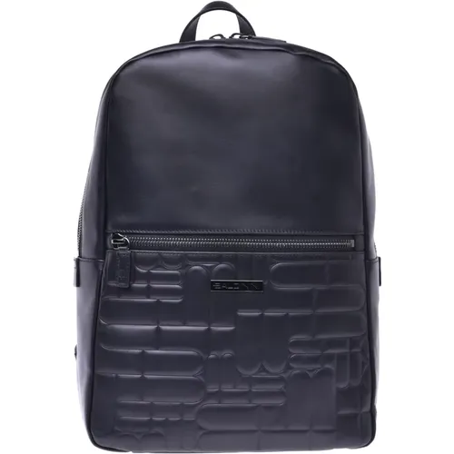 Backpack in quilted leather with monogram , male, Sizes: ONE SIZE - Baldinini - Modalova