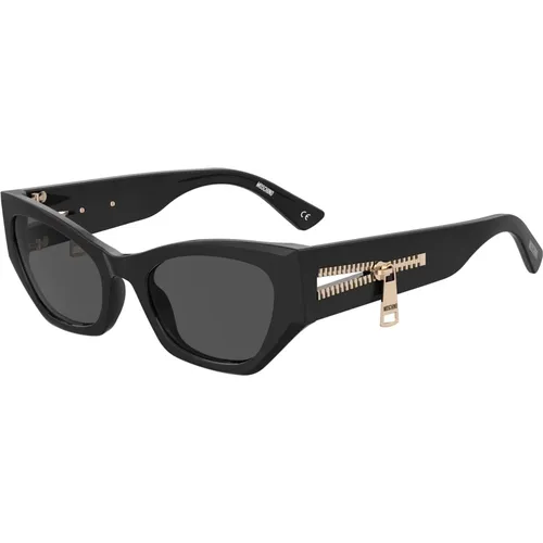 Dark Grey Sunglasses , female, Sizes: 55 MM - Moschino - Modalova