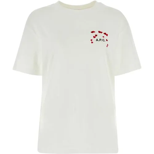 Klassisches Weißes Baumwoll-T-Shirt , Damen, Größe: M - A.p.c. - Modalova