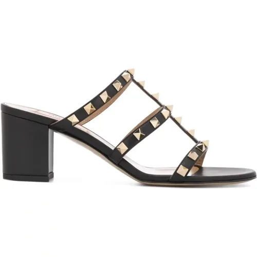 Rockstud Leather Sandals , female, Sizes: 3 1/2 UK, 2 1/2 UK, 4 1/2 UK - Valentino Garavani - Modalova