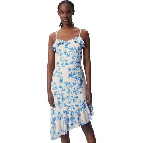 Blumige Morelia Asymmetrische Rüschenkleid , Damen, Größe: XS - Bizuu - Modalova