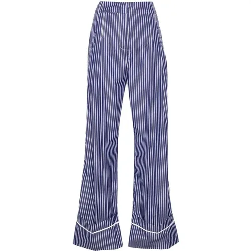 Dark Blue/White Oversized Tailored Pants , female, Sizes: 2XS, XS - DES Phemmes - Modalova