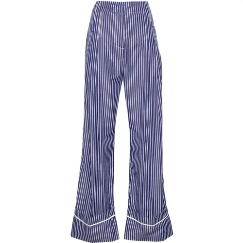 Dark Blue/White Oversized Tailored Pants , female, Sizes: XS - DES Phemmes - Modalova