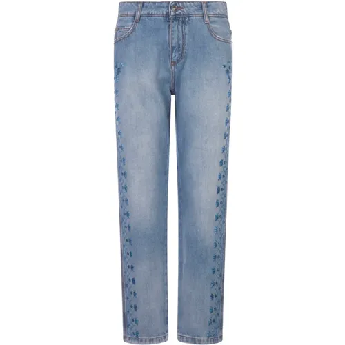 Blaue Bestickte Regular Fit Jeans - Ermanno Scervino - Modalova