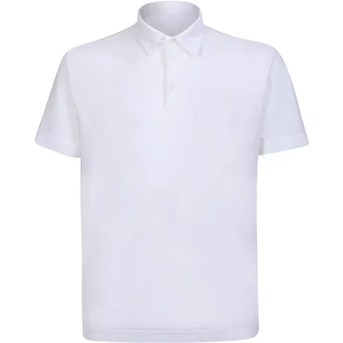 Weißes Poloshirt Minimalistisches Design , Herren, Größe: M - Zanone - Modalova