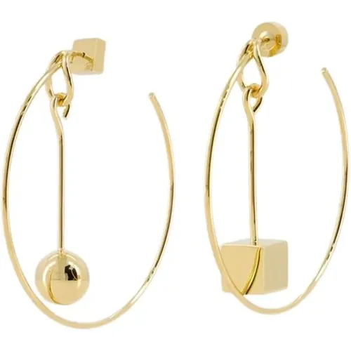 Gold Creoles Earrings - Brass , female, Sizes: ONE SIZE - Jacquemus - Modalova