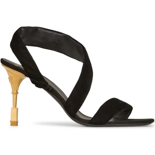 Suede Moneta sandals , female, Sizes: 5 1/2 UK - Balmain - Modalova