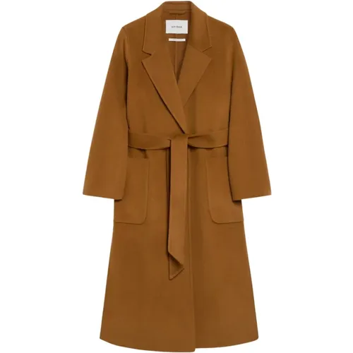 Midi Wool Coat with Belt and Pockets , female, Sizes: M, L, S, XL, 2XL - IVY OAK - Modalova