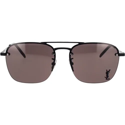 Caravan Style Sunglasses with YSL Logo , male, Sizes: 59 MM - Saint Laurent - Modalova