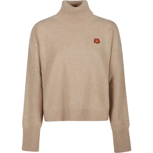 Tabac Boxy Crest Turtle Neck Sweater , female, Sizes: M - Kenzo - Modalova