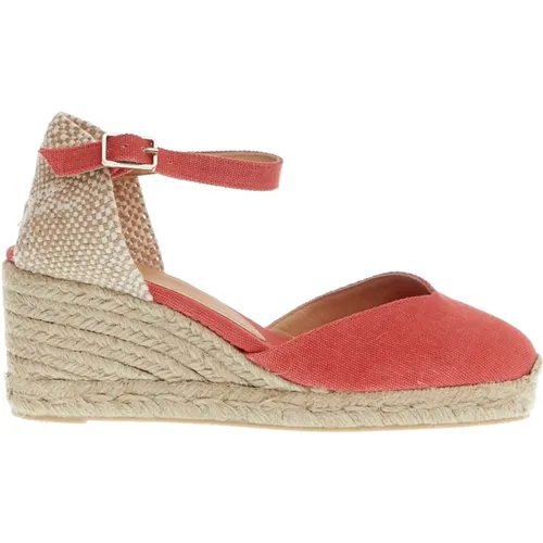 Erdbeerstoff Keil Espadrilles , Damen, Größe: 39 EU - Castañer - Modalova