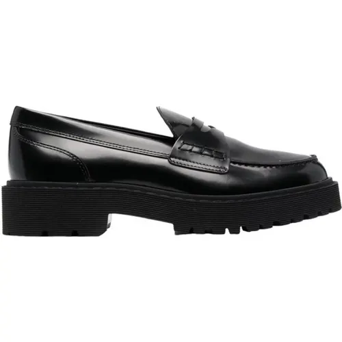 Schwarze flache Schuhe mit Memory Foam , Damen, Größe: 38 EU - Hogan - Modalova