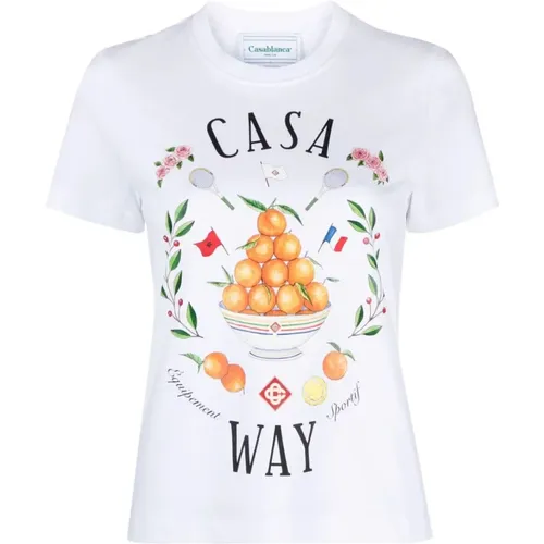 Graphic Print T-shirt , female, Sizes: L, M, S - Casablanca - Modalova