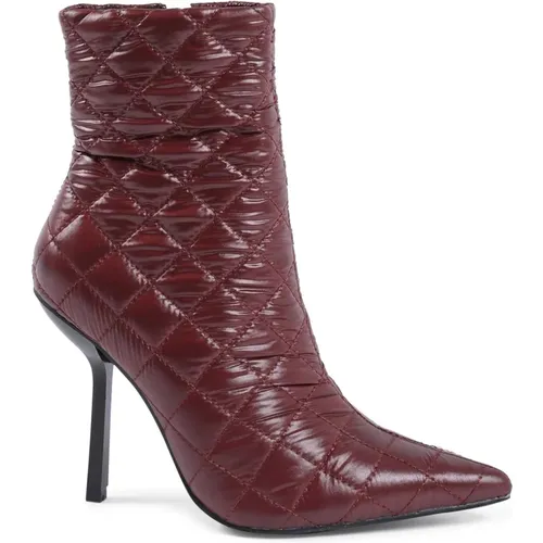 Bordeaux Stoff Ankle Boot mit 10cm Absatz , Damen, Größe: 40 EU - 19v69 Italia - Modalova