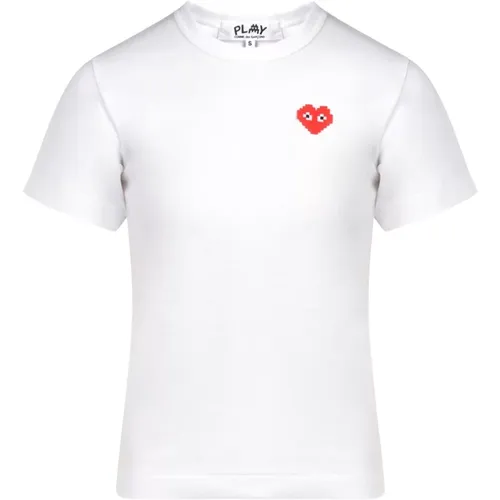 Womens Heart Logo Cotton T-Shirt , female, Sizes: M, S - Comme des Garçons Play - Modalova