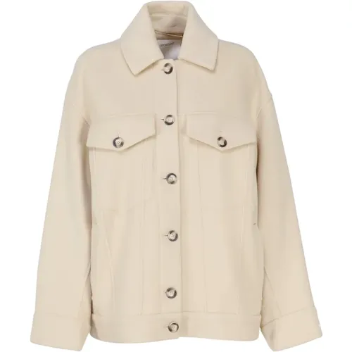 Wool Coat with Shirt Style Collar , female, Sizes: XS - SPORTMAX - Modalova