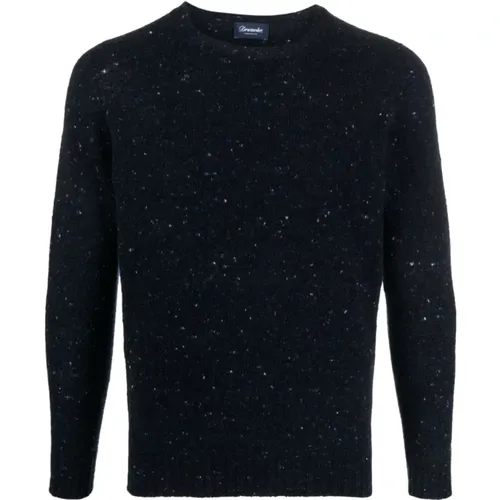 Midnight Speckle-Knit Sweater , male, Sizes: 2XL - Drumohr - Modalova