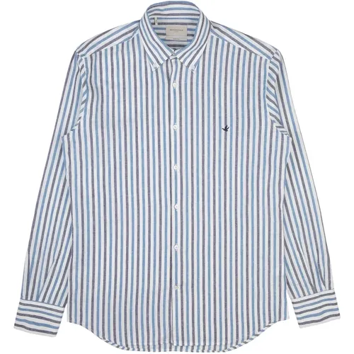 Stylish Shirt in White/Blue , male, Sizes: 3XL, L, XL, S - Brooksfield - Modalova