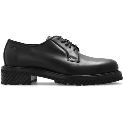 Leather derby shoes , Herren, Größe: 42 EU - Off White - Modalova