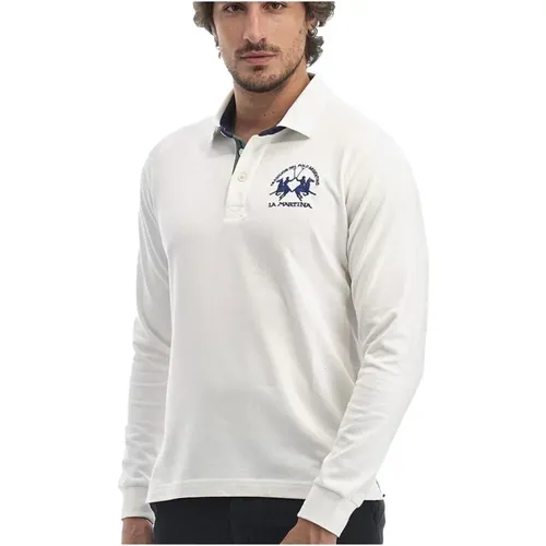 Logo Embroidered Long-Sleeve Cotton Polo , male, Sizes: XL - LA MARTINA - Modalova