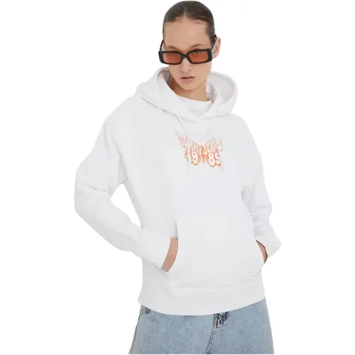 Butterfly Logo Hoodie , Damen, Größe: M - Tommy Jeans - Modalova