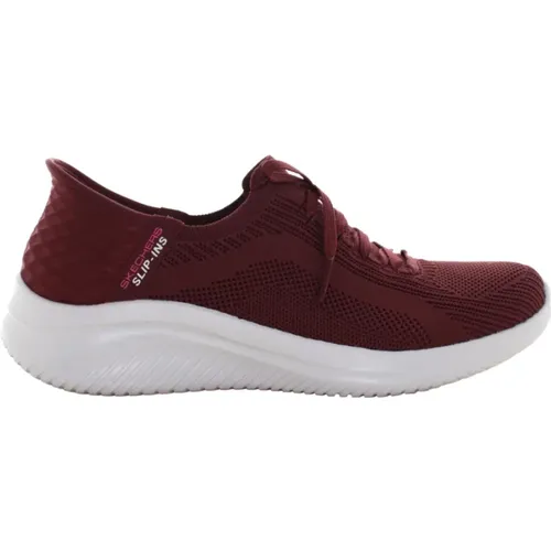 Burgunder Low-Top Sneakers für Frauen , Damen, Größe: 36 1/2 EU - Skechers - Modalova