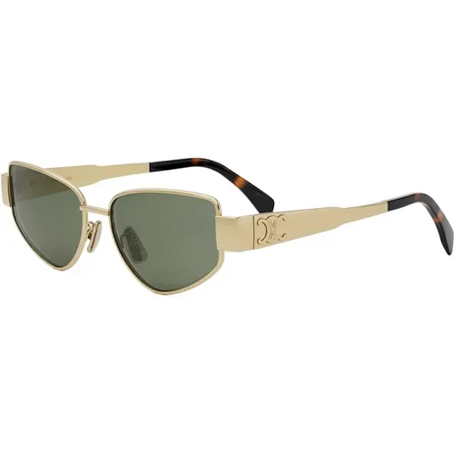 Triomphe Gold Green Sunglasses , unisex, Sizes: ONE SIZE - Celine - Modalova