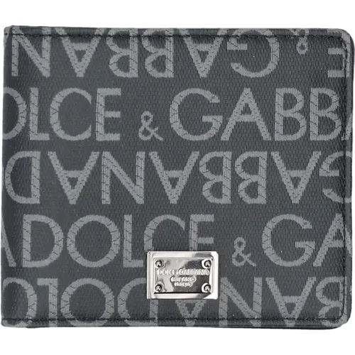 Stilvolle Schwarze Brieftasche mit Logo , Herren, Größe: ONE Size - Dolce & Gabbana - Modalova