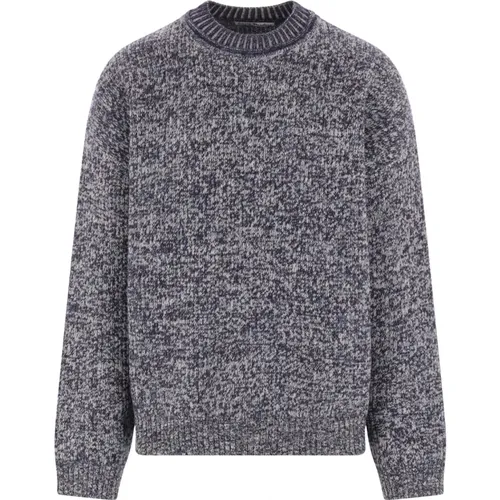 Blauer Jacquard-Pullover mit Logo , Herren, Größe: S - Acne Studios - Modalova