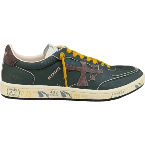 Clay Sneakers with Yellow Laces , male, Sizes: 8 UK, 10 UK, 11 UK - Premiata - Modalova