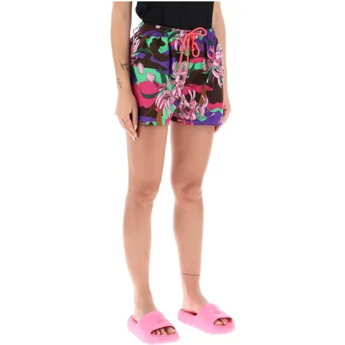 Popeline-Shorts mit Blumenmotiv , Damen, Größe: XS - Moncler - Modalova