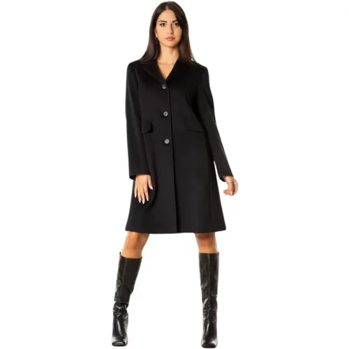 Wool Coat with Revere Collar and Buttons , female, Sizes: M, L - Max Mara Weekend - Modalova