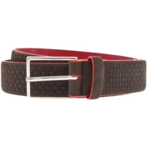 Suede Belt with Micro Seal , male, Sizes: 90 CM - Carolina Herrera - Modalova