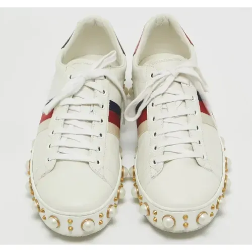 Pre-owned Leather sneakers , female, Sizes: 8 UK - Gucci Vintage - Modalova