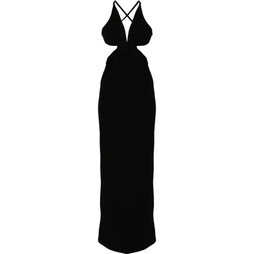 Backless Jersey Crepe Dress , female, Sizes: M - Saint Laurent - Modalova