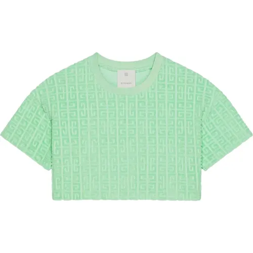 Grüne T-Shirts und Polos mit 4G-Muster , Damen, Größe: M - Givenchy - Modalova