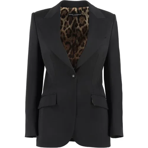 Sport Jacket, Luxurious Wool Blend, Elegant Style , female, Sizes: L - Dolce & Gabbana - Modalova